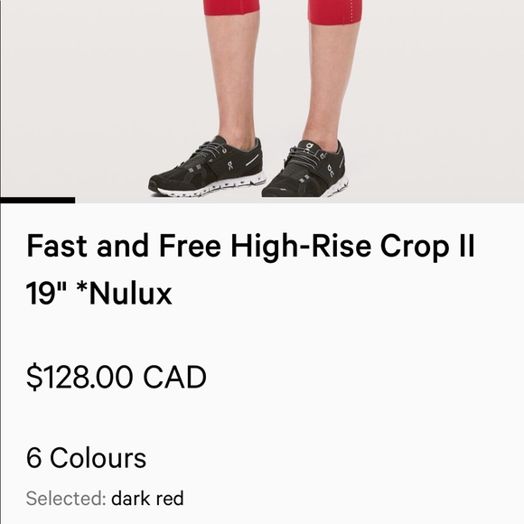 “Sold” Lululemon Fast and Free Crop - Picture 8 of 8